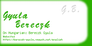 gyula bereczk business card